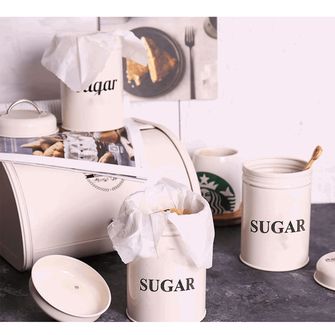 1L Pack of 3 Steel Storage Jar