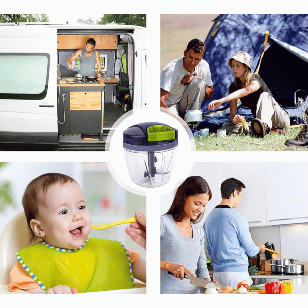 900ml Manual Chopper & Blender with Storage Lid