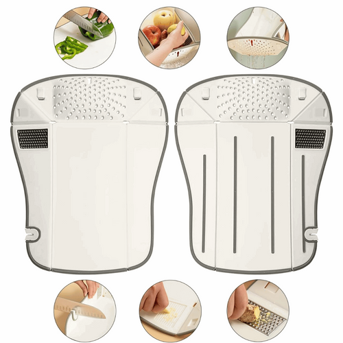 Multifunctional Cutting Board with Knife Sharpener, Grinder and Drainer Dishwasher