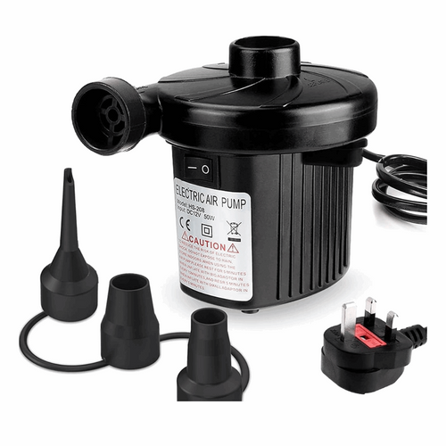 3 Nozzle Black Portable Air Mattress Pump