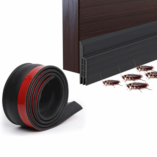 Black Door Draft Stopper bottom Door Seal for Exterior and Interior