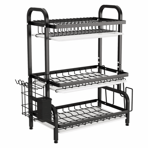 Dish Drying Rack With Stand For Kitchen 3 Tier Large Capacity