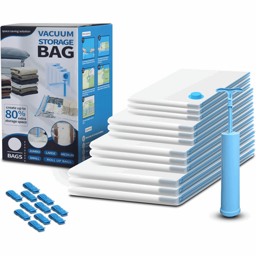 Vacuum Storage Bags Pack of 12 Sets (3Jumbo, 3 Large, 3 Medium, 3 Small)