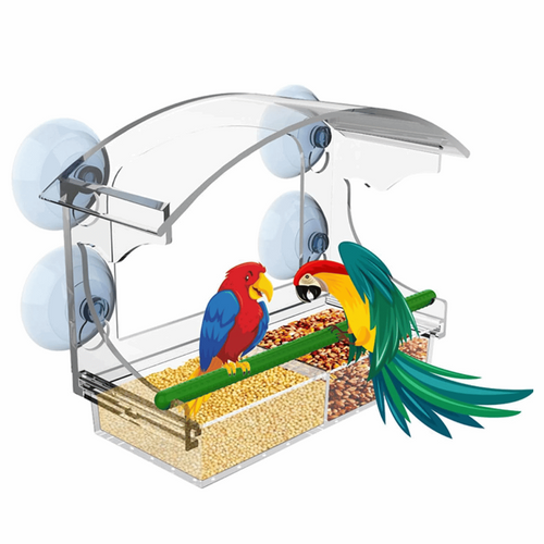 Bird Feeder For Wild Birds With 4x Super Suction Cups Hanging