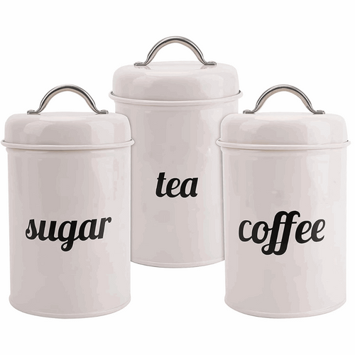 1L Pack of 3 Steel Storage Jar