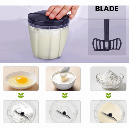 900ml Manual Chopper & Blender with Storage Lid